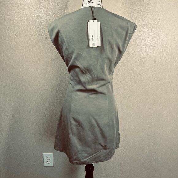 Zara army green twist front cutout mini dress size M chic baddie party bodycon - Picture 12 of 16